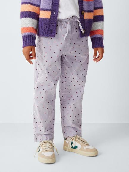 John Lewis Kids' Spot Corduroy Trousers, Purple, Purple