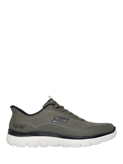 Skechers Hands Free Slip-ins Summits Leyter Trainers, Olive, Olive