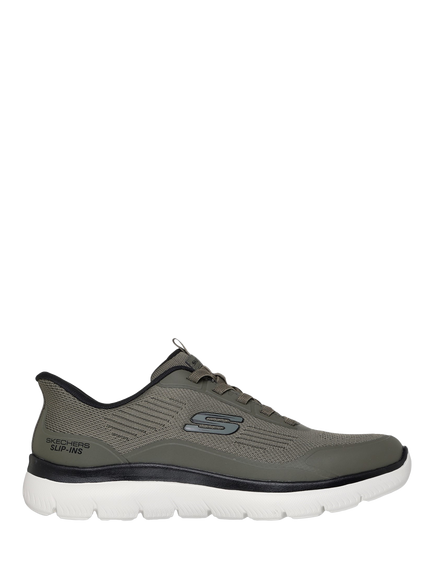 Skechers Hands Free Slip-ins Summits Leyter Trainers, Olive, Olive