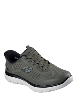 Skechers Hands Free Slip-ins Summits Leyter Trainers, Olive - view 2, Olive