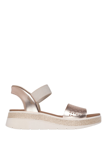 Skechers BOBS Sun Ray Low Wedge Espadrille Sandals, Rose, Rose