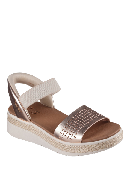 Skechers BOBS Sun Ray Low Wedge Espadrille Sandals, Rose - view 2, Rose