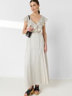 Gerard Darel Rika Polka Dot Maxi Dress, Ecru, Ecru