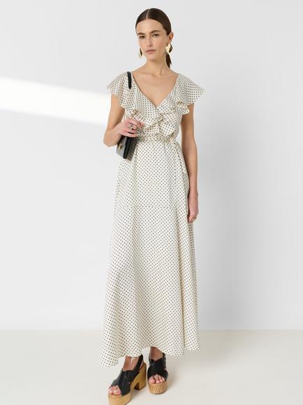 Gerard Darel Rika Polka Dot Maxi Dress, Ecru - view 2, Ecru