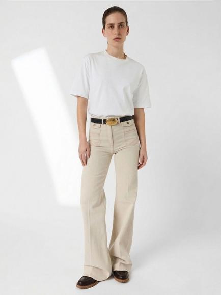 Gerard Darel Anna Wide Leg Jeans, Natural, Natural