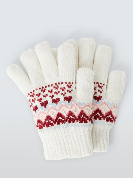 John Lewis Kids' Knitted Fair Isle Gloves, Multi, Multi