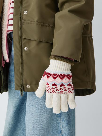 John Lewis Kids' Knitted Fair Isle Gloves, Multi - view 2, Multi