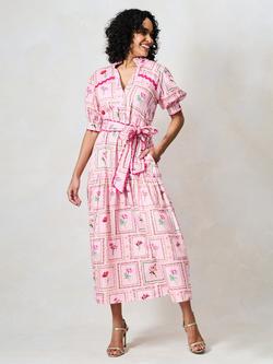 Hope & Ivy The Fern Floral Shirt Dress, Pink/Multi, Pink/Multi