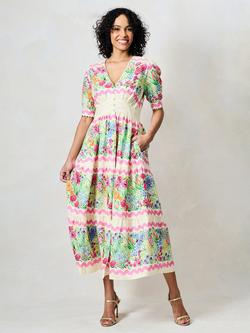 Hope & Ivy The Larysa Floral Tea Dress, Multi - view 2, Multi