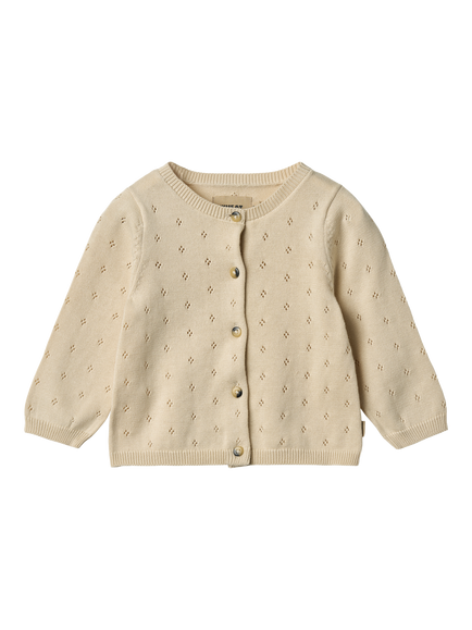 WHEAT Baby Maia Knitted Cardigan, Sandshell, Sandshell