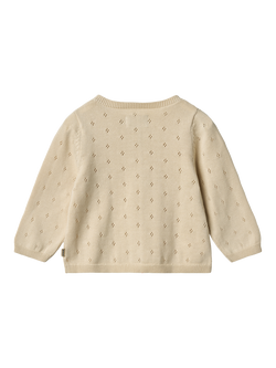 WHEAT Baby Maia Knitted Cardigan, Sandshell - view 2, Sandshell