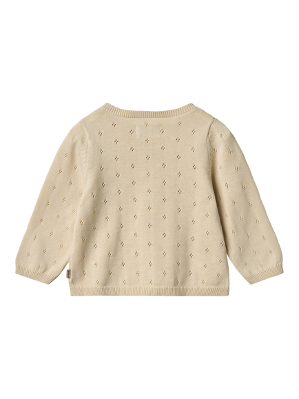 WHEAT Baby Maia Knitted Cardigan, Sandshell - view 2, Sandshell