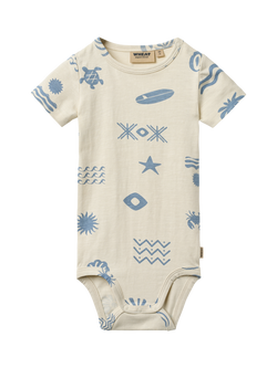 WHAT Baby Edvald Short Sleeve Bodysuit, Summer Island, Summer Island