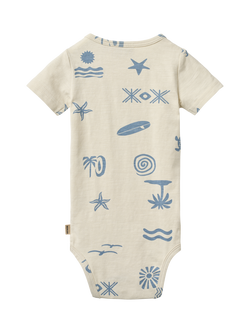 WHAT Baby Edvald Short Sleeve Bodysuit, Summer Island - view 2, Summer Island