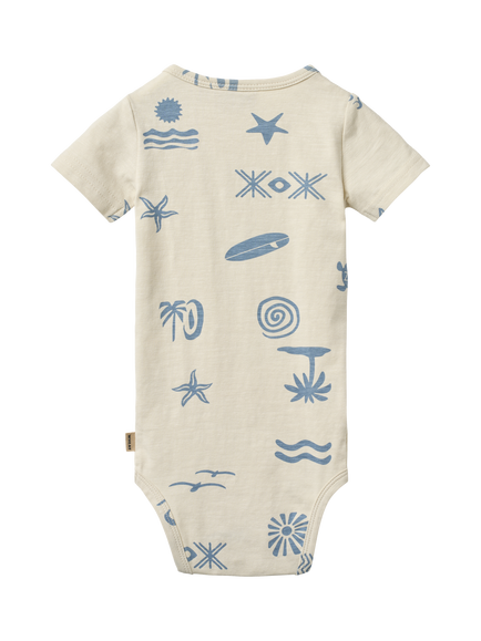 WHAT Baby Edvald Short Sleeve Bodysuit, Summer Island - view 2, Summer Island