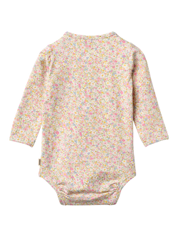 WHEAT Baby Liv Long Sleeve Bodysuit, Blush Flower - view 2, Blush Flower