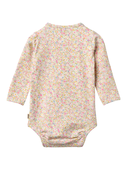 WHEAT Baby Liv Long Sleeve Bodysuit, Blush Flower - view 2, Blush Flower