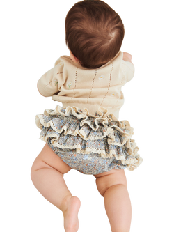 WHEAT Baby Malvina Knitted Embroidered Daisy Jumper, Cream - view 2, Cream