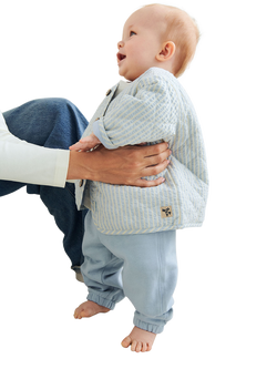 WHEAT Baby Saxo Quilt Jacket, Sky Stripe - view 2, Sky Stripe