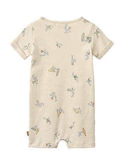 WHEAT Baby Alfred Short Sleeve Romper, Whale Friends - view 2, Whale Friends