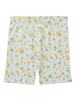 WHEAT Kids' Anne Lemon Print Bike Shorts, Blue Citrus, Blue Citrus