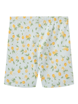 WHEAT Kids' Anne Lemon Print Bike Shorts, Blue Citrus - view 2, Blue Citrus