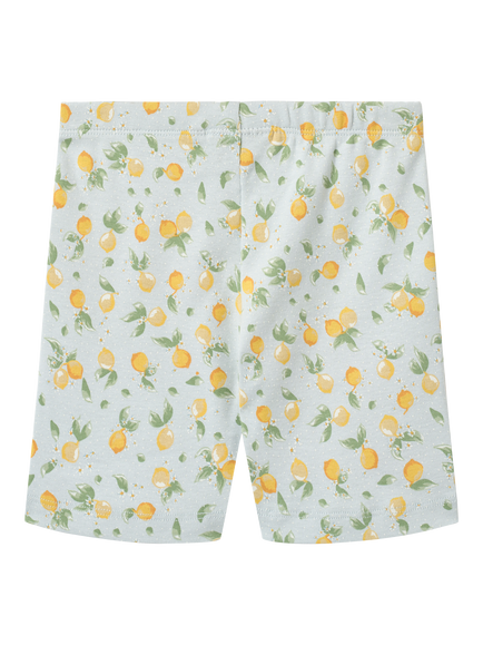 WHEAT Kids' Anne Lemon Print Bike Shorts, Blue Citrus - view 2, Blue Citrus