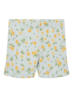 WHEAT Baby Lemon Print Bike Shorts, Blue Citrus, Blue Citrus