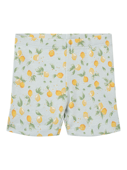 WHEAT Baby Lemon Print Bike Shorts, Blue Citrus, Blue Citrus