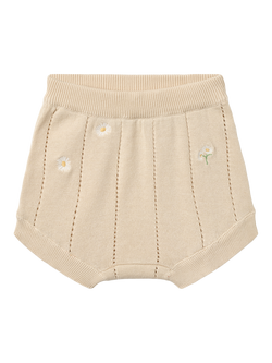 WHEAT Baby Dua Knitted Bloomer Shorts, Cream, Cream