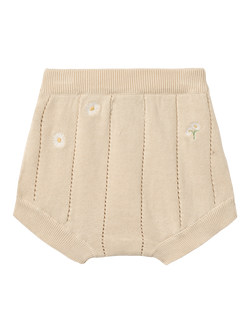 WHEAT Baby Dua Knitted Bloomer Shorts, Cream - view 2, Cream