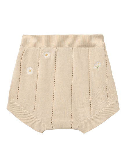 WHEAT Baby Dua Knitted Bloomer Shorts, Cream - view 2, Cream