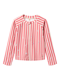 WHEAT Kids' Ada Long Sleeve UV Swim Top, Red/Multi, Red/Multi