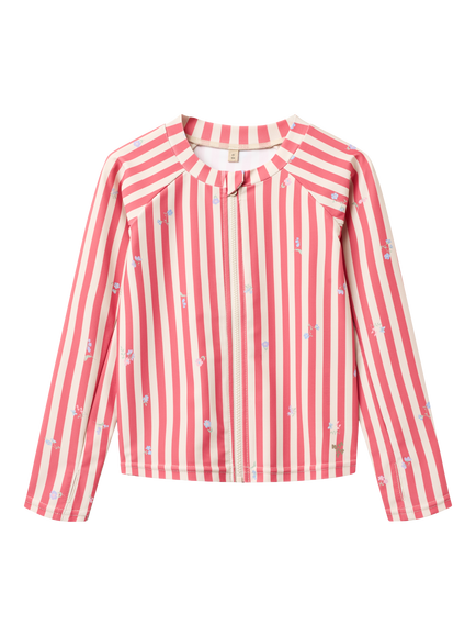WHEAT Kids' Ada Long Sleeve UV Swim Top, Red/Multi, Red/Multi