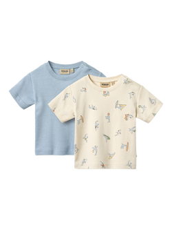 WHEAT Baby Short Sleeve T-Shirt, Pack of 2, Whale Friends, Whale Friends