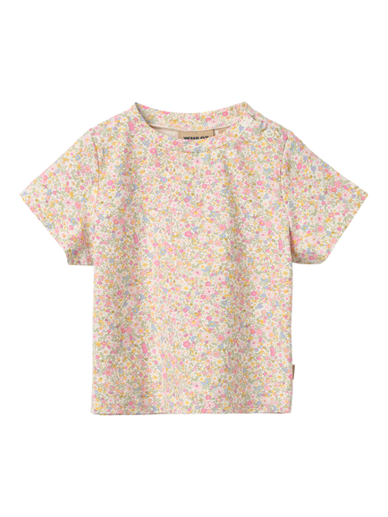 WHEAT Baby Manna Short Sleeve T-Shirt, Blush Flower, Blush Flower