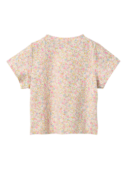 WHEAT Baby Manna Short Sleeve T-Shirt, Blush Flower - view 2, Blush Flower