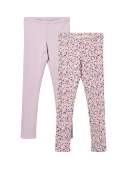 WHEAT Kids' Jules Leggings, Pack of 2, Pink/Blue, Pink/Blue