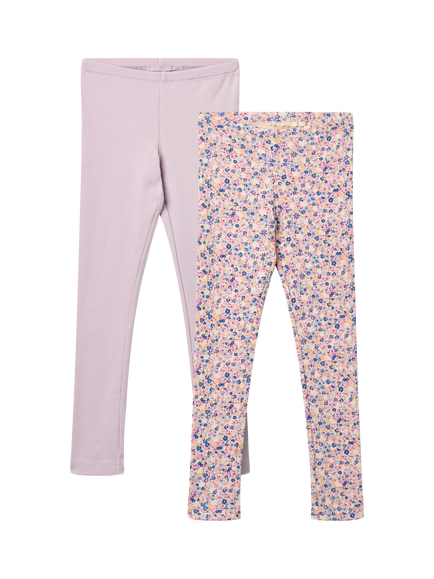 WHEAT Kids' Jules Leggings, Pack of 2, Pink/Blue, Pink/Blue