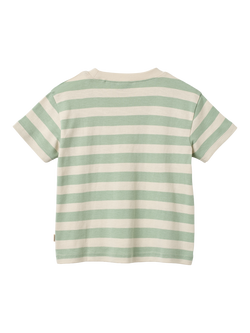 WHEAT Kids' Short Sleeve T-Shirt, Mint Stripe - view 2, Mint Stripe