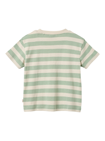 WHEAT Kids' Short Sleeve T-Shirt, Mint Stripe - view 2, Mint Stripe