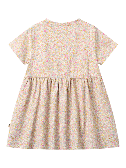 WHEAT Kids' Anna Short Sleeve Floral Dress, Blush - view 2, Blush