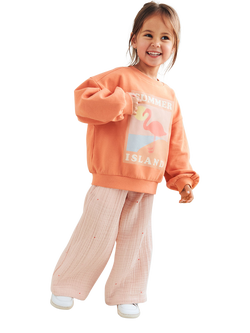 WHEAT Kids' Eliza Graphic Print Sweatshirt, Orange, Orange