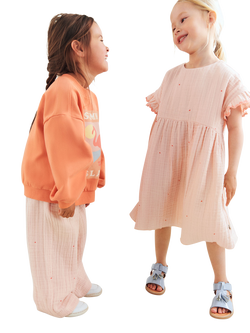 WHEAT Kids' Eliza Graphic Print Sweatshirt, Orange - view 2, Orange