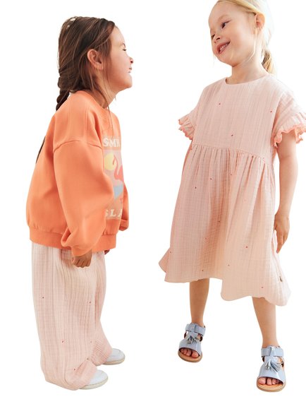 WHEAT Kids' Eliza Graphic Print Sweatshirt, Orange - view 2, Orange