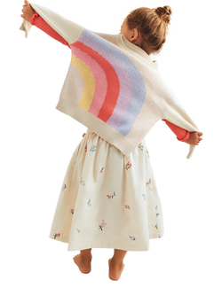 WHEAT Kids' Solveig Knitted Jacquard Jumper, Rainbow - view 2, Rainbow