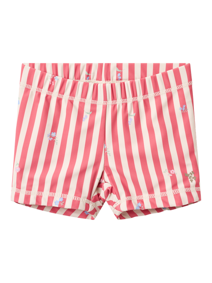 WHEAT Kids' Niki UV Striped Swim Shorts, Red/Multi, Red/Multi