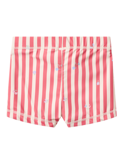 WHEAT Kids' Niki UV Striped Swim Shorts, Red/Multi - view 2, Red/Multi