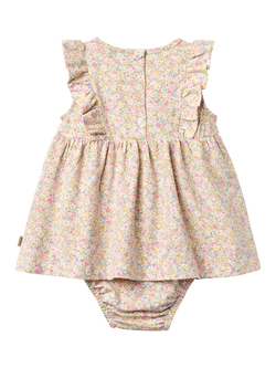 WHEAT Baby Ruffle Romper Dress, Blush Flower - view 2, Blush Flower