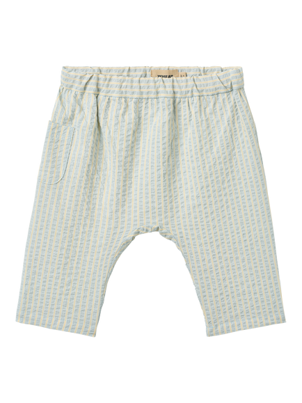 WHEAT Baby Henry Textured Stripe Trousers, Summer Sky, Summer Sky